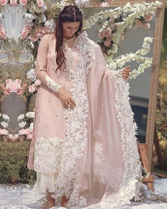 3 Piece Unstitched Heavy Embroidered Lawn Suit with Embroidered Net Dupatta - Malam