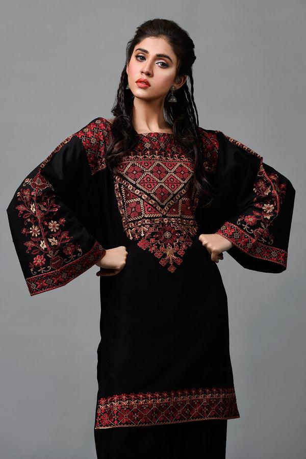 3 Piece Unstitched Heavy Embroidered Lawn Suit with Heavy Embroidered Chiffon Dupatta - Malam