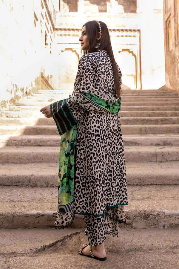 3 Piece Unstitched Digital Printed Lawn Suit With Digital Printed Monaar Dupatta