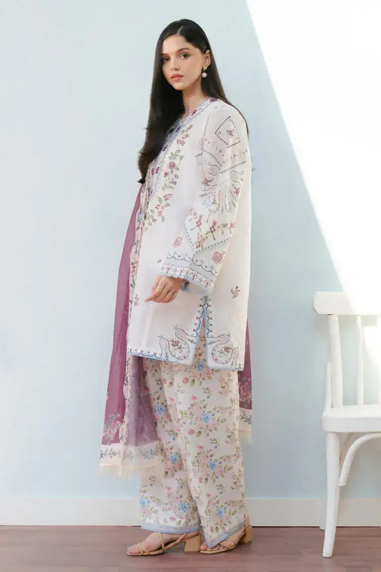 3 Piece Unstitched Digital Printed Pure Lawn Suit with Fine Printed Lawn Dupatta