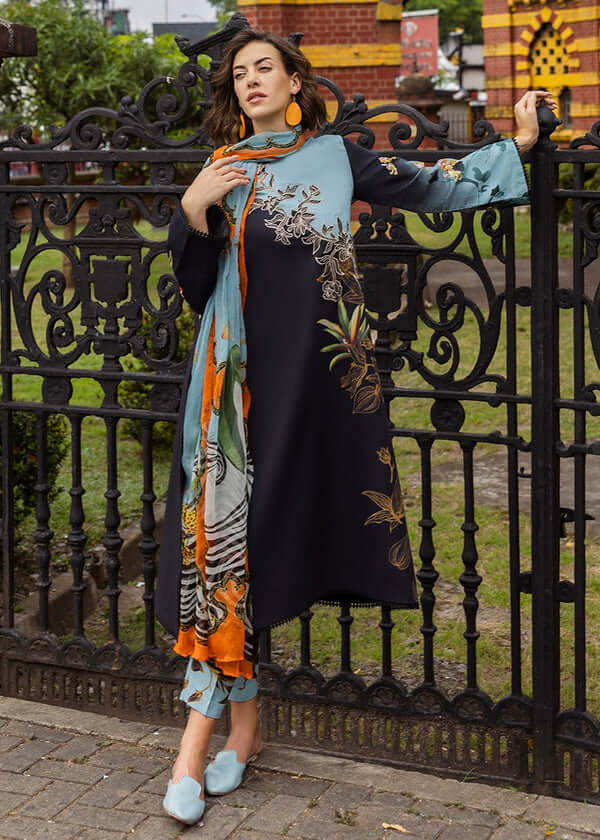 3 Piece Unstitched Digital Printed Lawn Suit with Fine Printed Lawn Dupatta