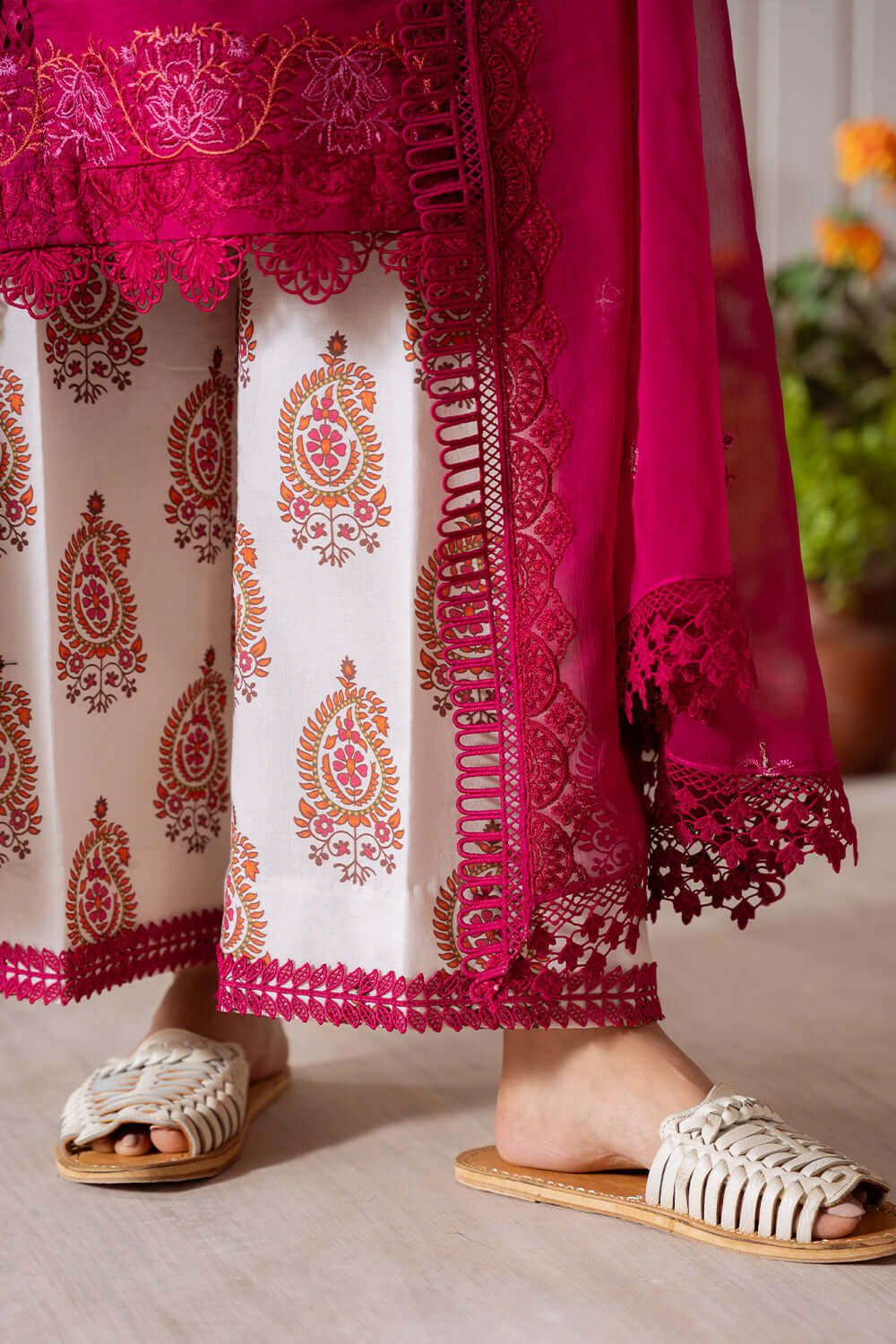 3 Piece Unstitched Heavy Embroidered Lawn Suit with Embroidered Plain Net Dupatta
