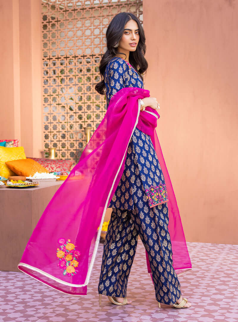 3 Piece Unstitched Digital Printed Embroidered Lawn Suit with Fine Printed Lawn Dupatta