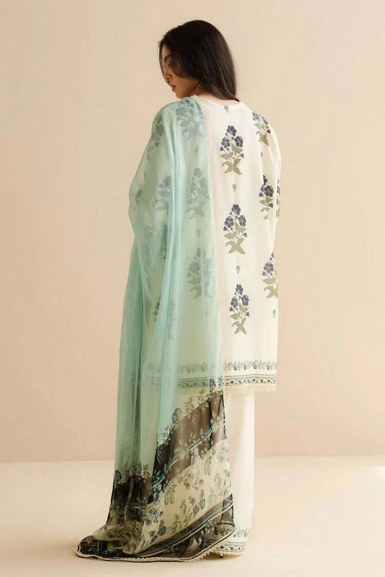 3 Piece Unstitched Digital Printed Lawn Suit with Fine Printed Lawn Dupatta