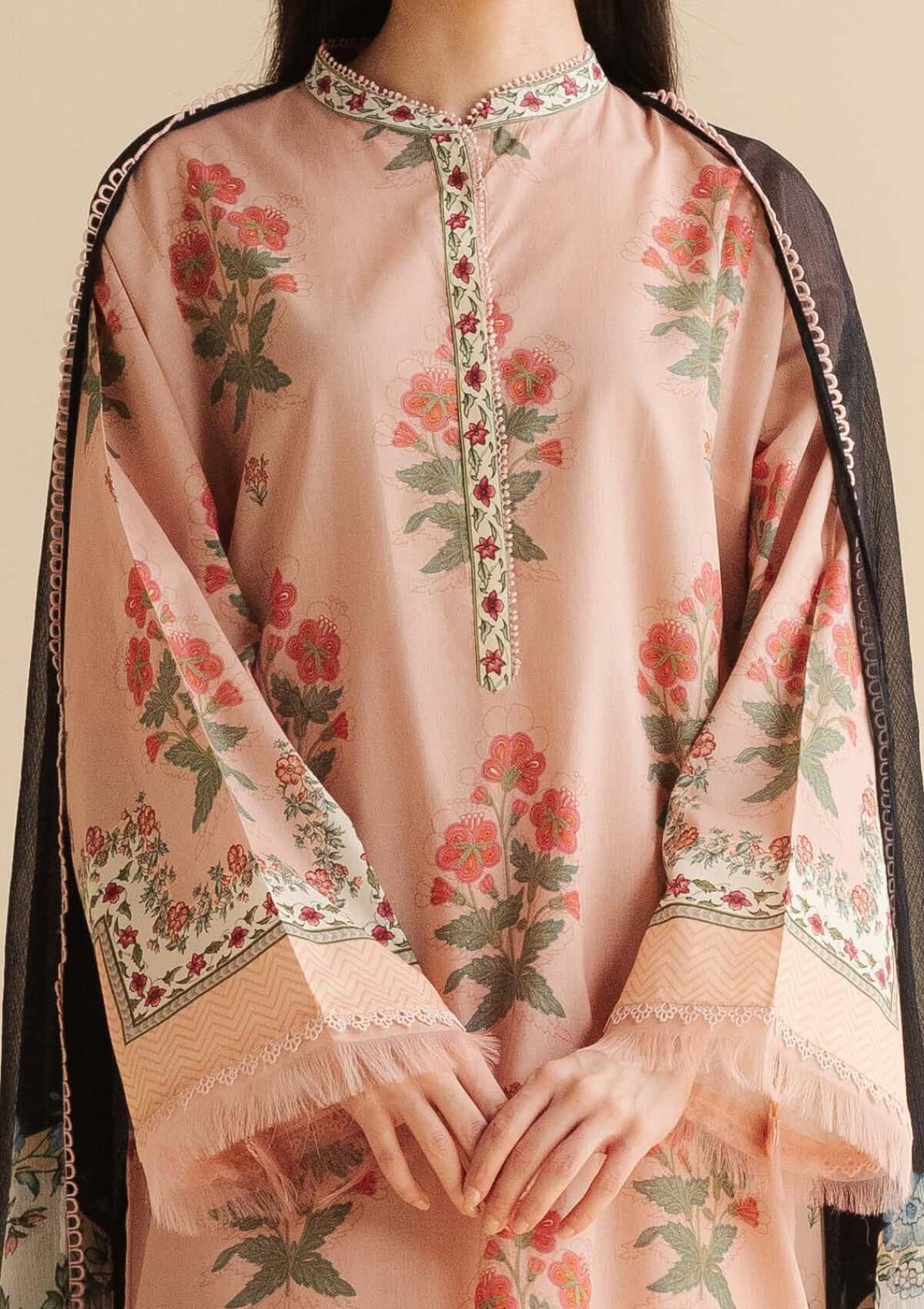 3 Piece Unstitched Digital Printed Lawn Suit with Fine Printed Lawn Dupatta