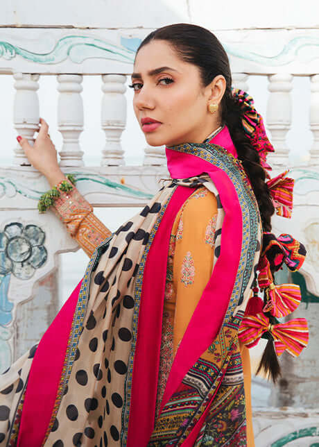 3 Piece Unstitched Heavy Embroidered Dhanak Suit with Printed Woolen Shawl