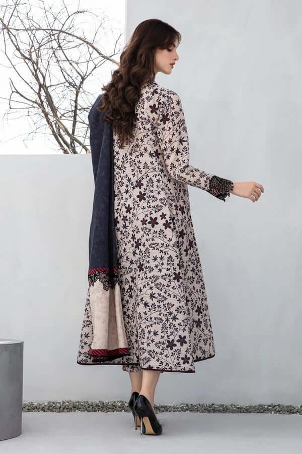 3 Piece Unstitched Digital Printed Lawn Suit with Digital Printed Lawn Dupatta - Malam