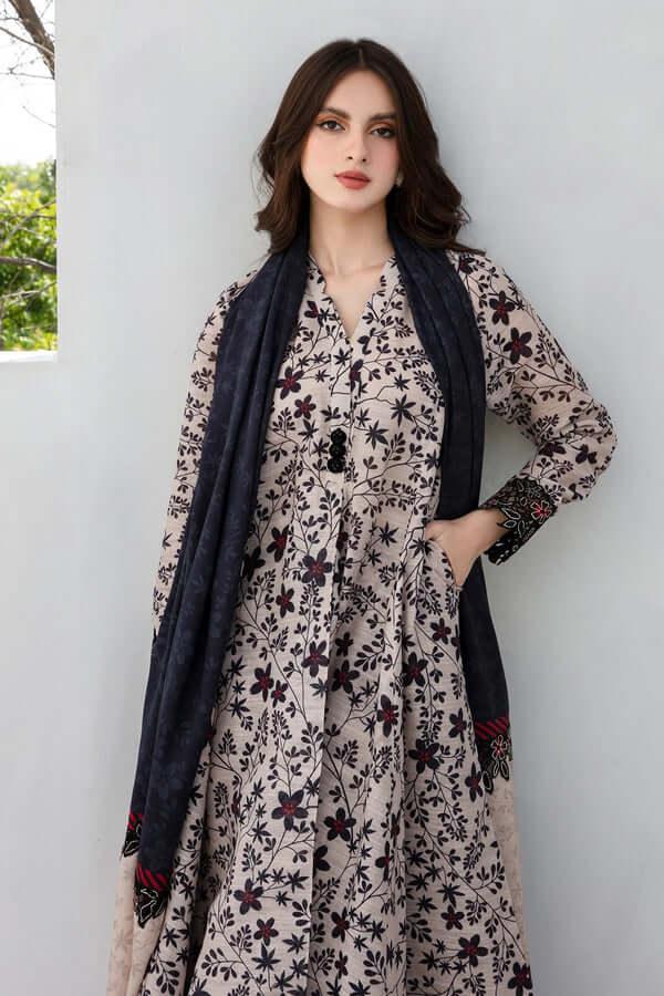 3 Piece Unstitched Digital Printed Lawn Suit with Digital Printed Lawn Dupatta - Malam