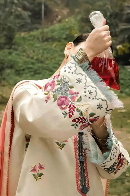 3 Piece Unstitched Heavy Embroidered Dhanak Suit with Printed Wool Shawl