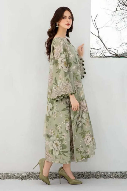 3 Piece Unstitched Digital Printed Khaddar Suit with Digital Printed Khaddar Shawl