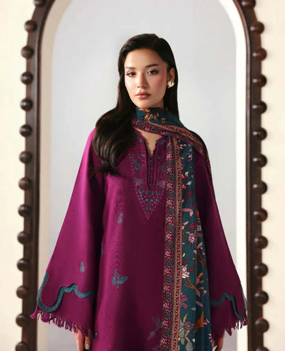 3 Piece Unstitched Heavy Embroidered Lawn Suit with Printed Slub Dupatta