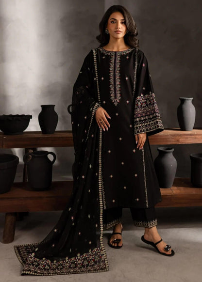 3 Piece Unstitched Heavy Embroidered Dhanak Suit with Embroidered Dhanak Shawl