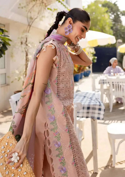 3 Piece Unstitched Heavy Embroidered Chicken Kari Lawn Suit with Printed Slub Dupatta
