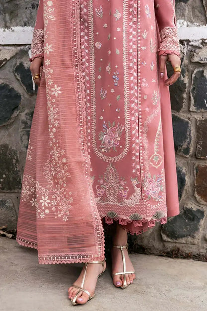3 Piece Unstitched Heavy Embroidered Lawn Suit with Printed Slub Dupatta
