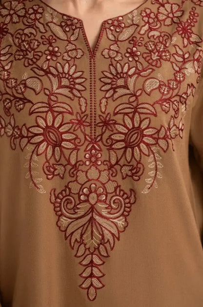 3 Piece Unstitched Heavy Embroidered Lawn Suit with Embroidered Lawn Dupatta