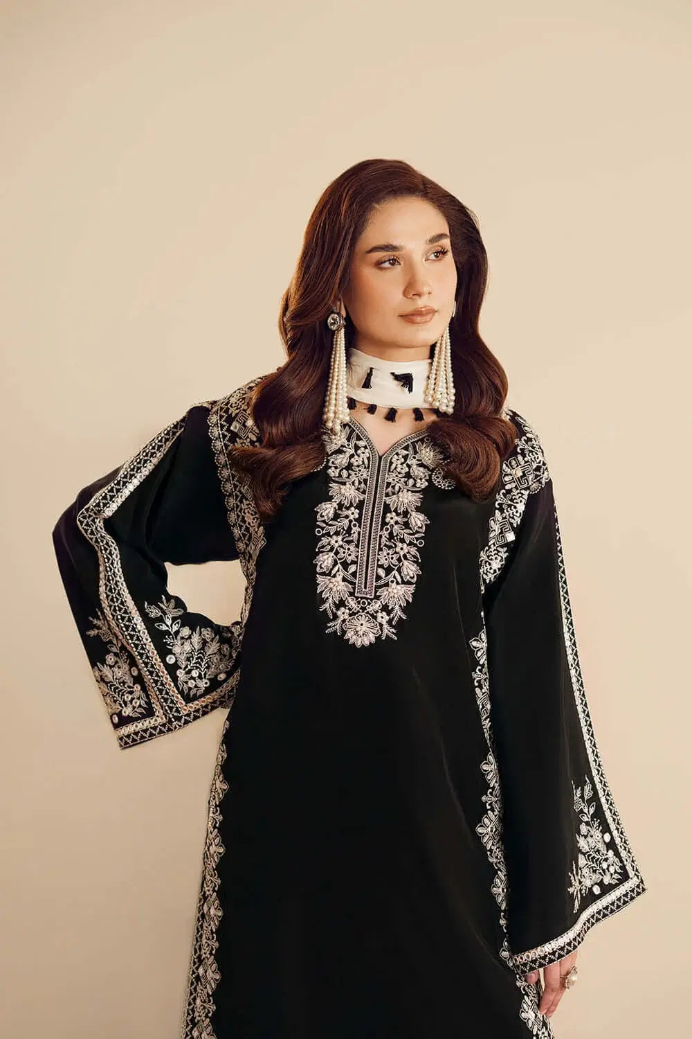 3 Piece Unstitched Heavy Embroidered Lawn Suit with Embroidered Chiffon Dupatta
