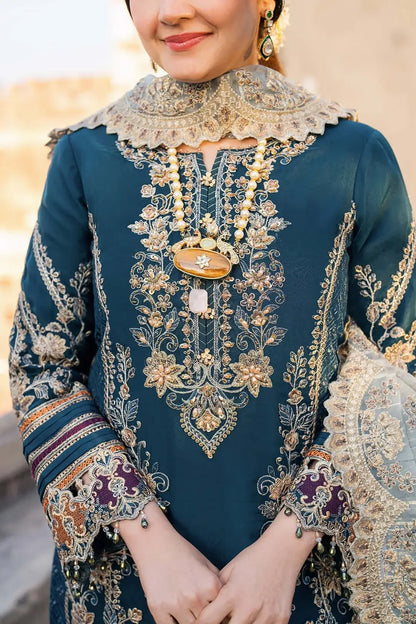 3 Piece Unstitched Heavy Sequenced Embroidered Lawn Suit with Sequenced Embroidered Slub Dupatta