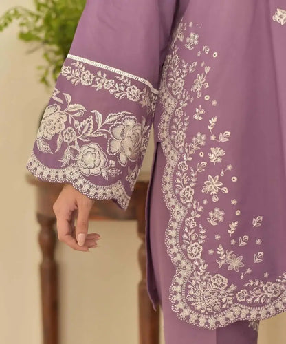 3 Piece Unstitched Heavy Embroidered Lawn Suit with Embroidered Chiffon Dupatta