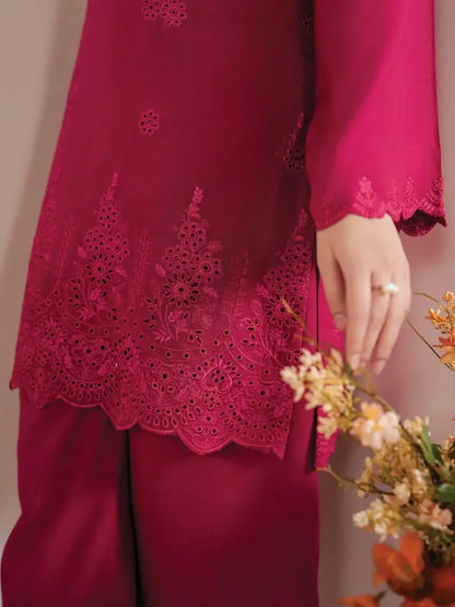 3 Piece Unstitched Heavy Embroidered Chicken Kari Lawn Suit with Printed Chiffon Dupatta