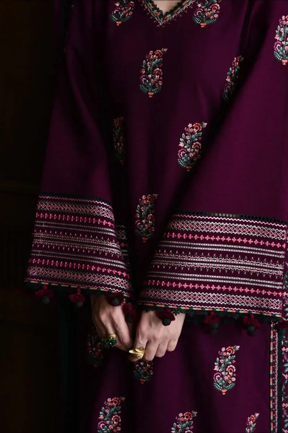 3 Piece Unstitched Heavy Embroidered Lawn Suit with Embroidered Lawn Dupatta