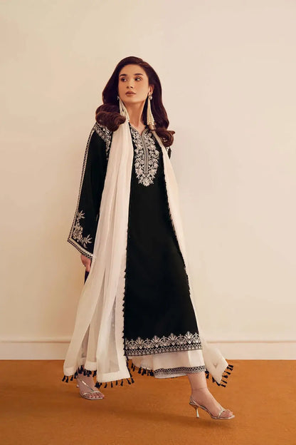 3 Piece Unstitched Heavy Embroidered Lawn Suit with Embroidered Chiffon Dupatta