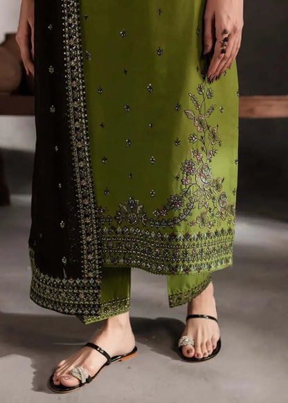 3 Piece Unstitched Heavy Sequenced Embroidered Lawn Suit with Embroidered Bamber Chiffon Dupatta