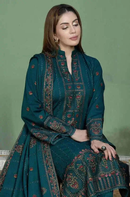 3 Piece Unstitched Heavy Embroidered Lawn Suit with Embroidered Lawn Dupatta