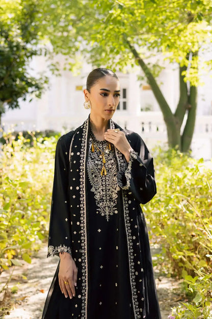3 Piece Unstitched Heavy Embroidered Lawn Suit with Embroidered Chiffon Dupatta