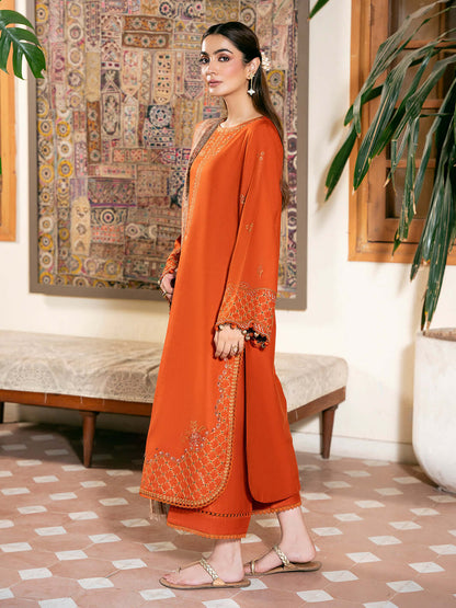 3 Piece Unstitched Heavy Embroidered Lawn Suit with Digital Printed Monaar Slub Dupatta