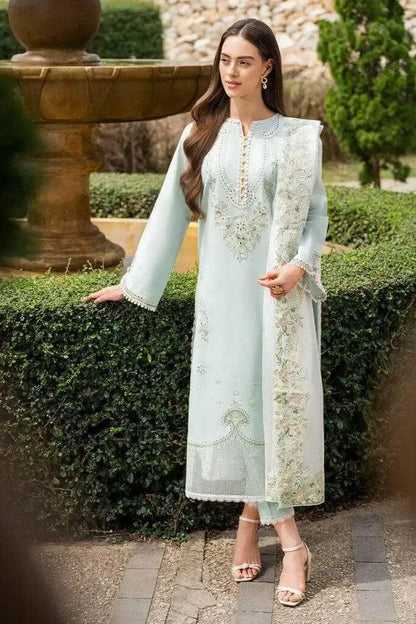 3 Piece Unstitched Heavy Embroidered Lawn Suit with Embroidered Organza Dupatta