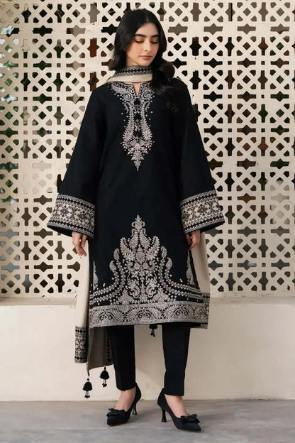3 Piece Unstitched Heavy Embroidered Lawn Suit with Printed Voil Dupatta