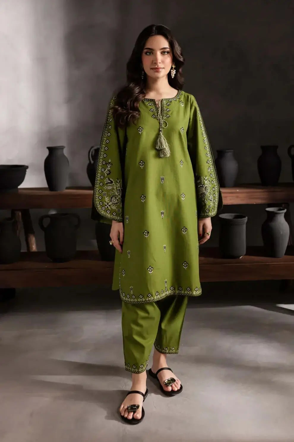 2 Piece Unstitched Heavy Embroidered Lawn Suit
