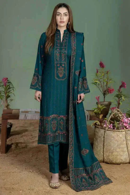 3 Piece Unstitched Heavy Embroidered Lawn Suit with Embroidered Lawn Dupatta