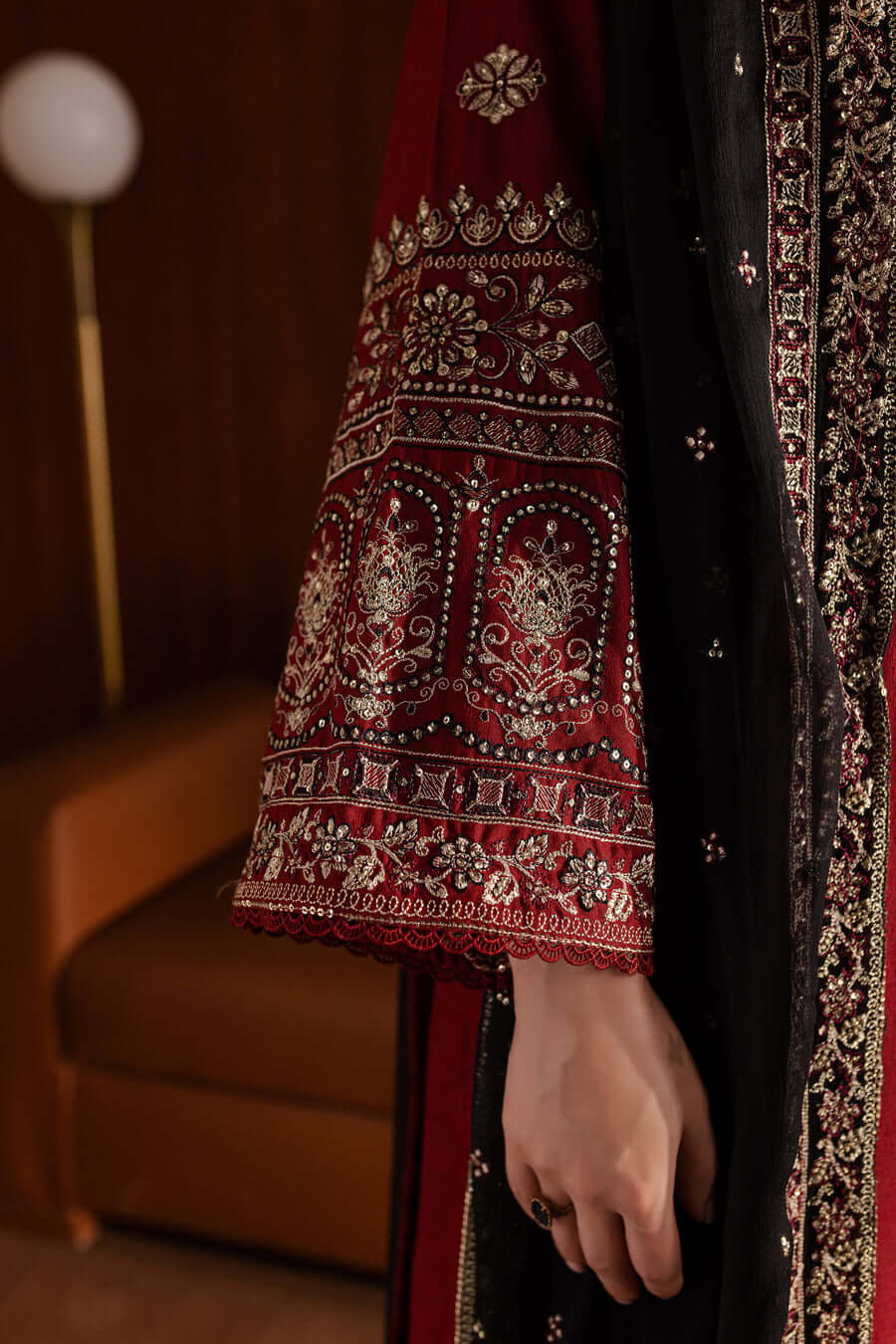 3 Piece Unstitched Heavy Embroidered Dhanak Suit with Embroidered Dhanak Shawl