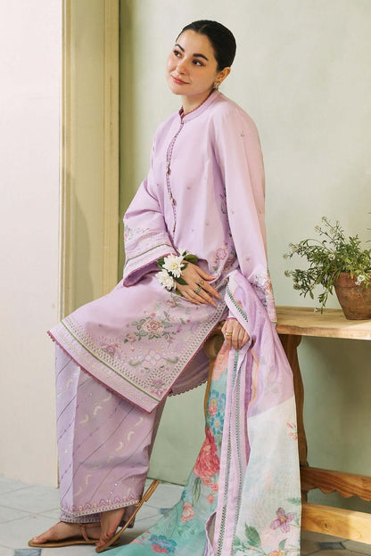 3 Piece Unstitched Heavy Embroidered Dhanak Suit with Printed Wool Shawl