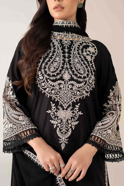 3 Piece Unstitched Heavy Embroidered Dhanak Suit with Embroidered Dhanak Shawl