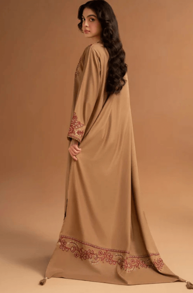 3 Piece Unstitched Heavy Embroidered Dhanak Suit with Embroidered Dhanak Shawl