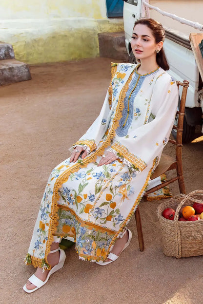 3 Piece Unstitched Heavy Embroidered Dhanak Suit with Embroidered Dhanak Shawl