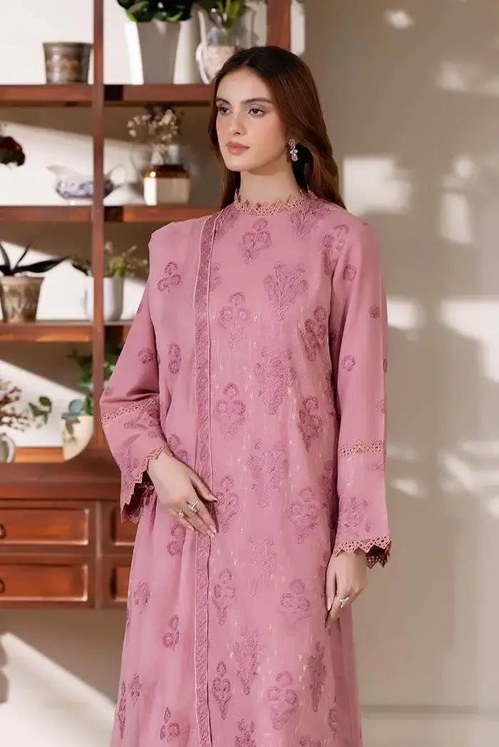 3 Piece Unstitched Heavy Embroidered Dhanak Suit with Embroidered Dhanak Shawl