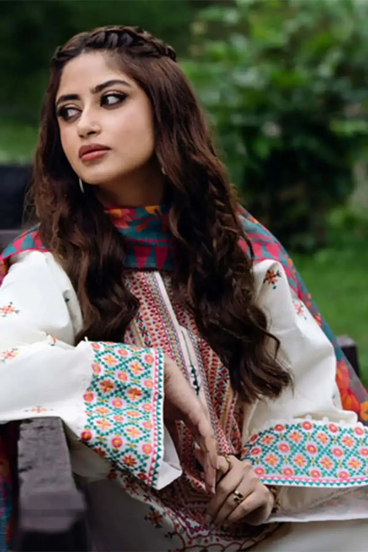 3 Piece Unstitched Heavy Embroidered Dhanak Suit with Printed Wool Shawl