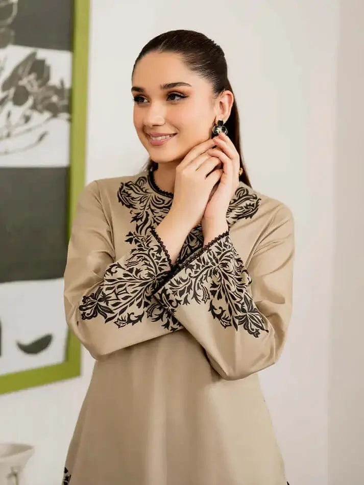 3 Piece Unstitched Embroidered Dhanak Suit with Printed Wool Shawl