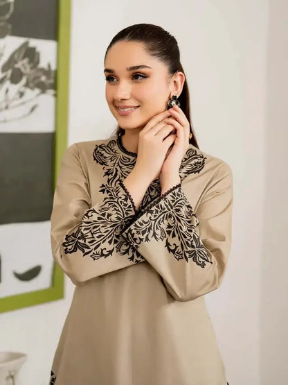 3 Piece Unstitched Embroidered Dhanak Suit with Printed Wool Shawl
