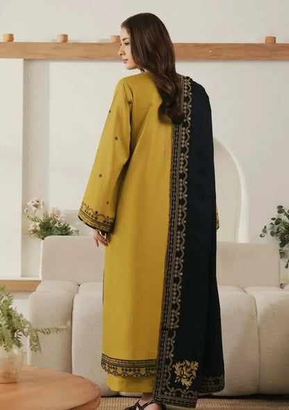 3 Piece Unstitched Heavy Embroidered Dhanak Suit with Embroidered Dhanak Shawl