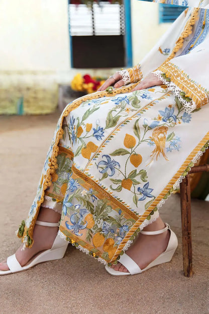 3 Piece Unstitched Heavy Embroidered Dhanak Suit with Embroidered Dhanak Shawl
