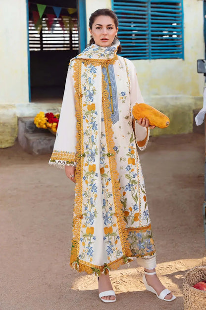 3 Piece Unstitched Heavy Embroidered Dhanak Suit with Embroidered Dhanak Shawl