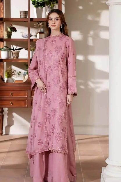 3 Piece Unstitched Heavy Embroidered Dhanak Suit with Embroidered Dhanak Shawl