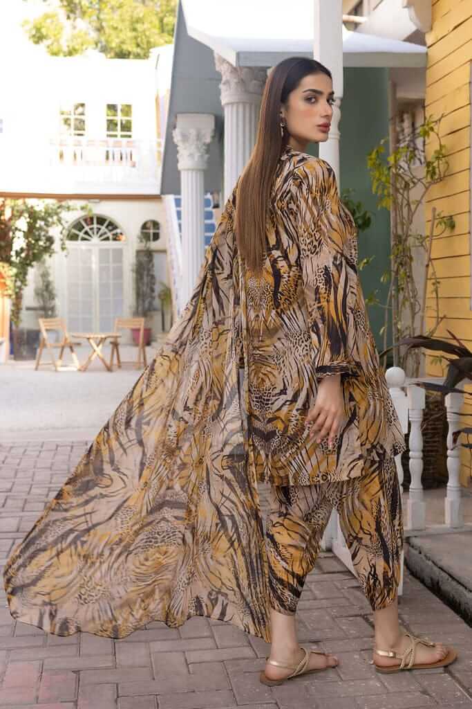 3 Piece Unstitched Digital Printed Lawn Suit with Fine Printed Lawn Dupatta
