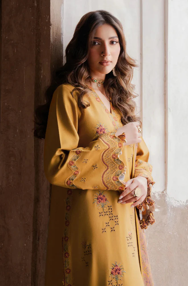 3 Piece Unstitched Heavy Embroidered Chicken Kari Lawn Suit with Printed Slub Dupatta