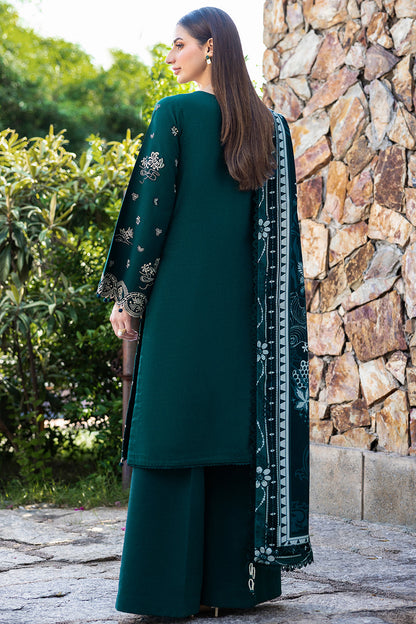 3 Piece Unstitched Heavy Embroidered Dhanak Suit with Printed Wool Shawl