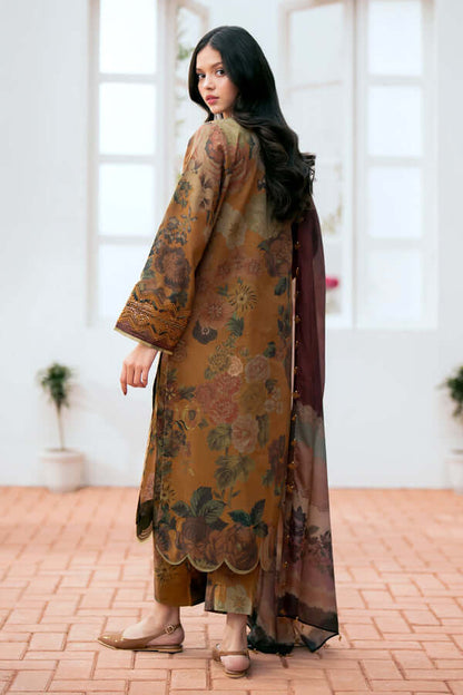 3 Piece Unstitched Heavy Embroidered Pure Lawn Suit with Printed Pure Lawn Dupatta